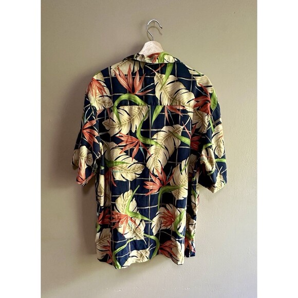 Banana Cabana Hawaiian Shirt 100% Silk Mens XL Tropical Button Up Short Sleeve - Picture 4 of 6